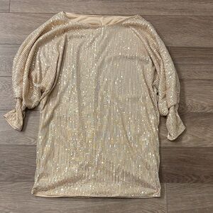 Sequin Gold Shift Dress
